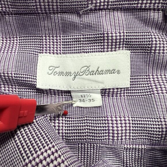 Tommy Bahama Button Up Shirt Men's 17.5 34/35 Purple Pattern Long Sleeve - Picture 2 of 6